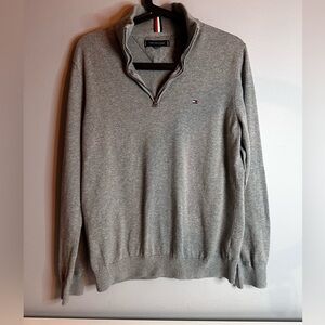 Tommy Hilfiger - Men’s Quarter Zip, Grey, 100% cotton, Size M